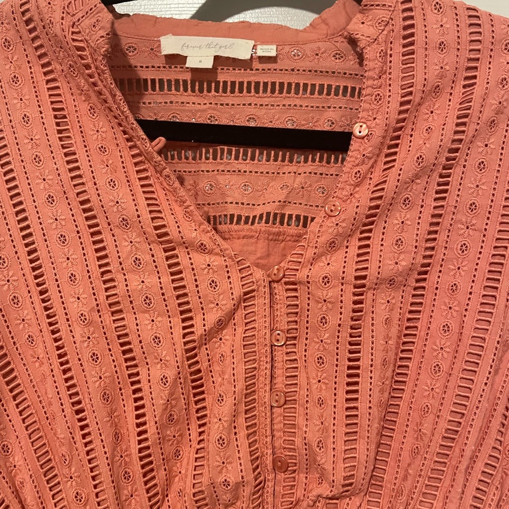 NWOT Anthropologie Forever That Girl Pink Eyelet Mini Dress in Pink - Picture 4 of 12